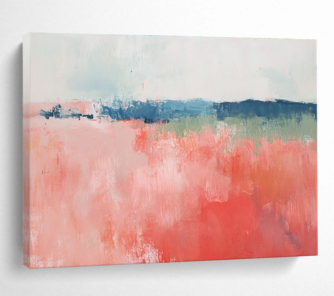 Pink - Blue Abstract Field Painting ABS216