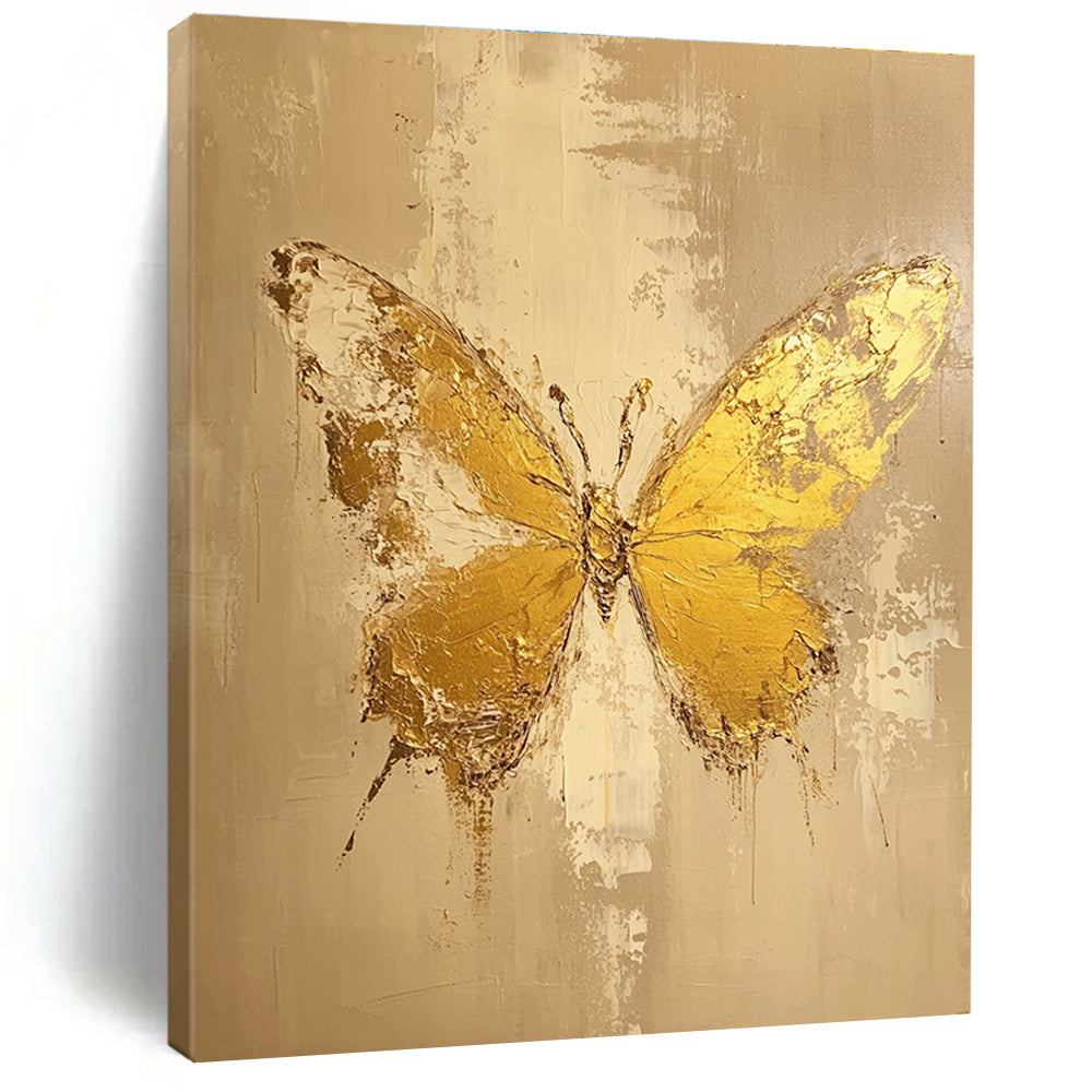 Golden Butterfly Abstract Painting for Elegant Spaces GAB0720