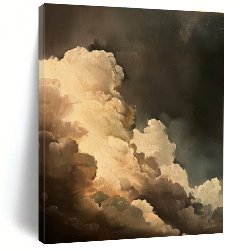 Dark Clouds Abstract Painting for Dramatic Home Theater Foyers HENG014