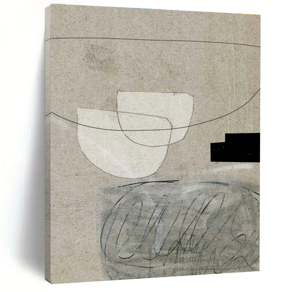 Delicate Minimalist Line - Shape Abstract Art for Quiet Spaces HENG238