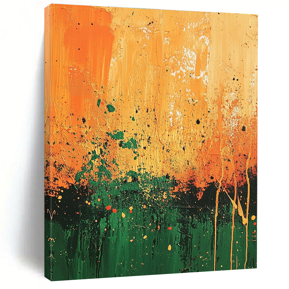 Splattered Field Abstract Painting with Playful Nature Energy WINK492