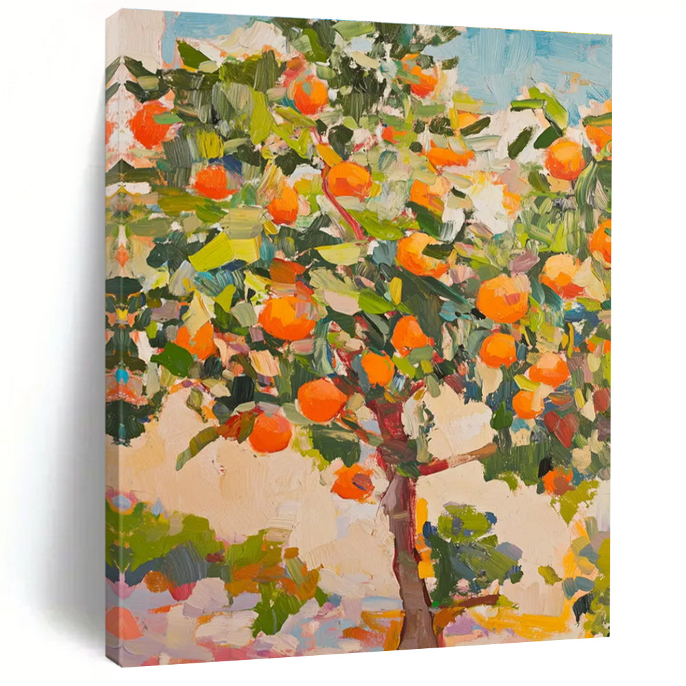 Orange Grove Abstract Painting for Warm - Toned Living Rooms HENG439