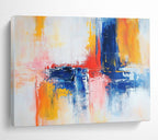Blue and Pink Abstract Painting with Gentle Color Blends ABS422