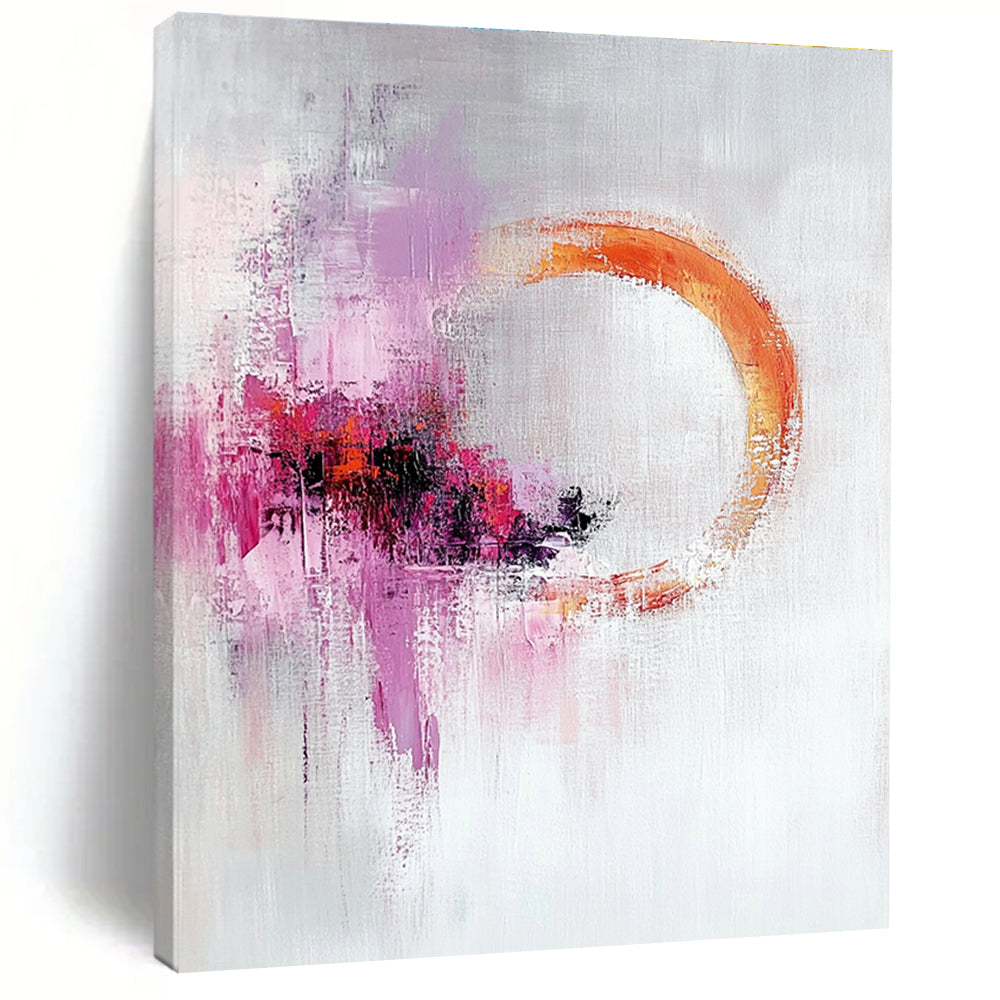 Purple Orange Circular Abstract Painting with Mysterious Allure WINK705