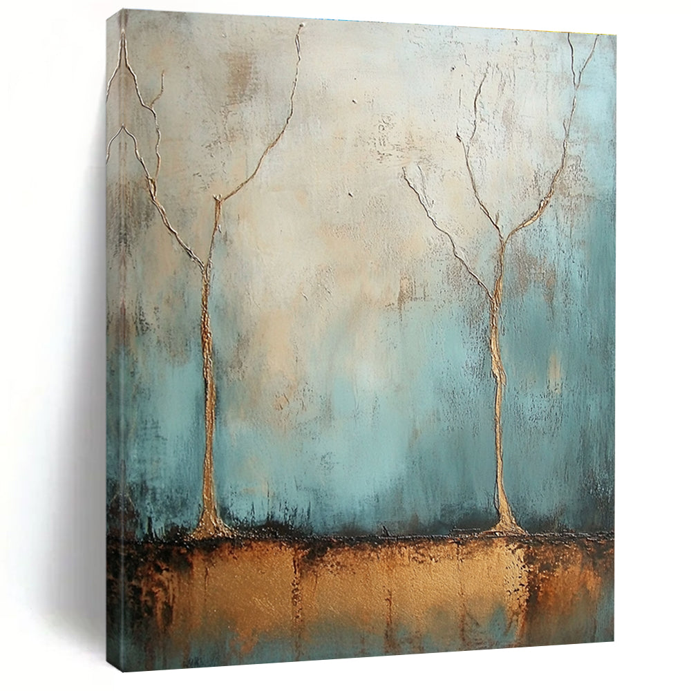 Two Trees Abstract Painting for Minimalist - Styled Gardens GAB1079