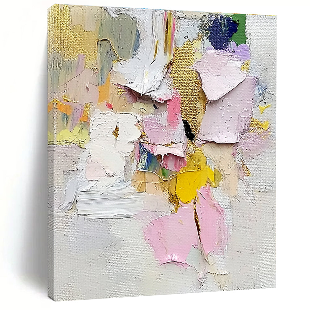 Colorful Collage - style Abstract Painting with Textured Layers WINK620