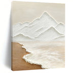 Minimalist Textured Mountain & Sea Abstract Painting for Serene Spaces HENG273
