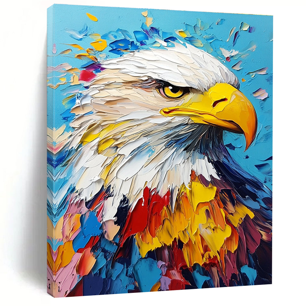 Colorful Eagle Portrait Abstract Painting for Patriotic - Themed Spaces GAB1323