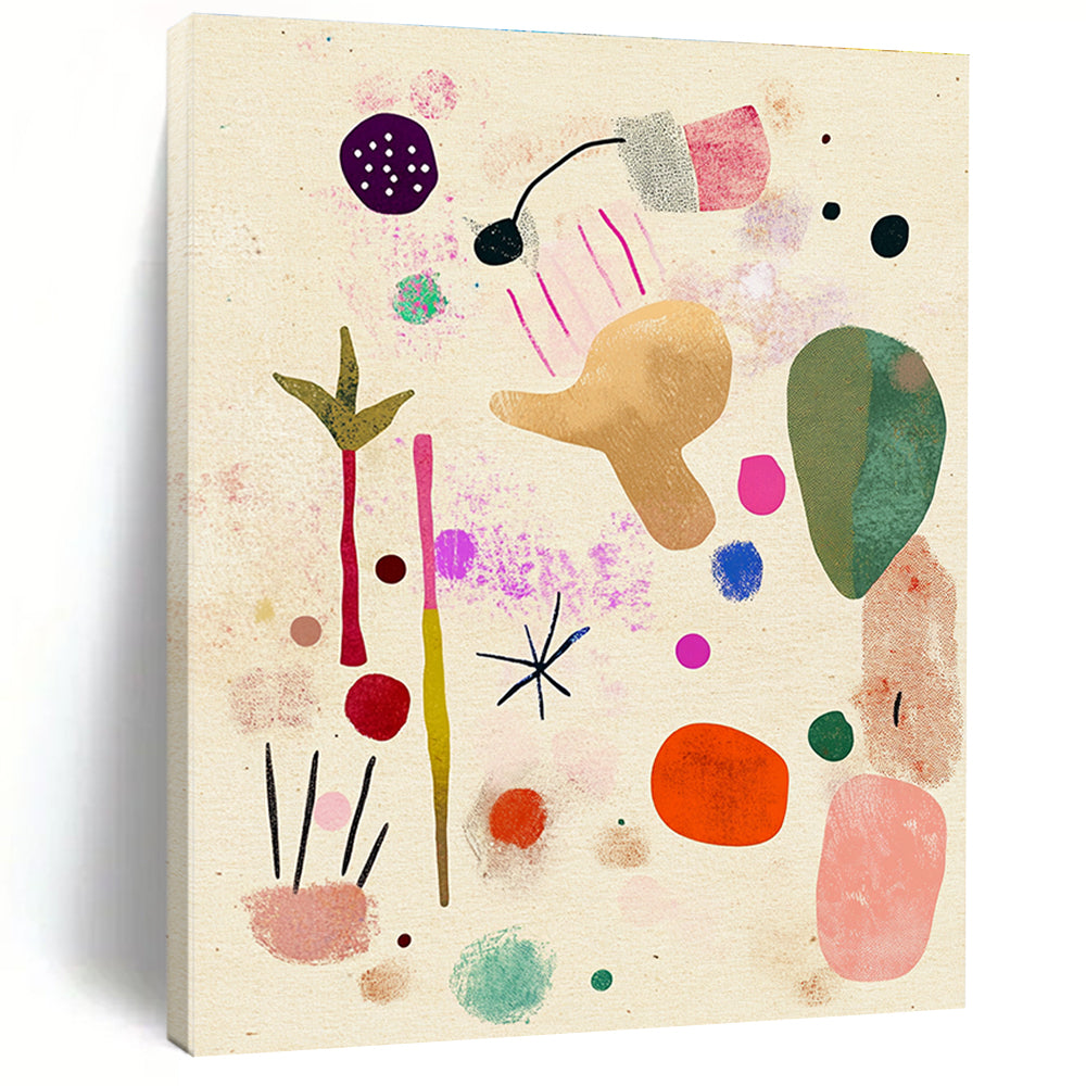 Abstract Colorful Shapes Painting for Bohemian - Style Kids’ Rooms GAB1326
