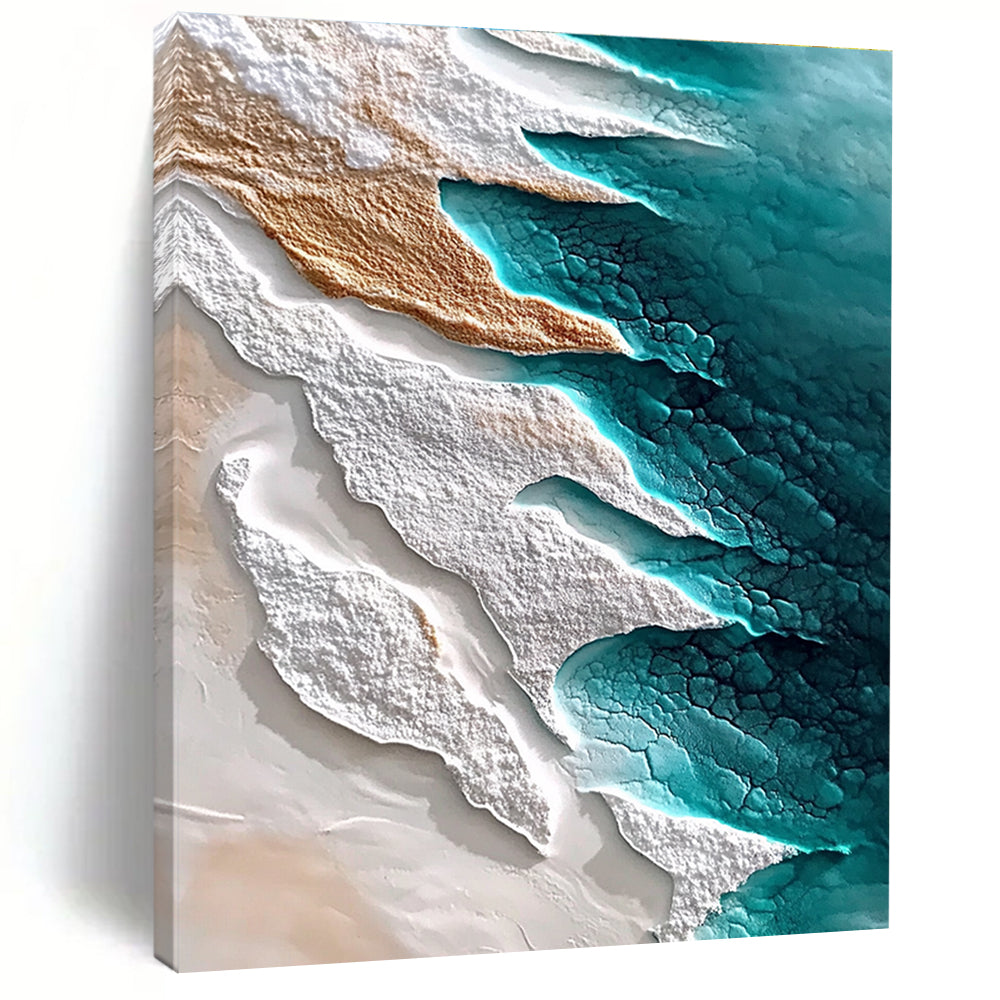 Aerial Blue and White Textures Abstract Painting of Natural Patterns GAB0151