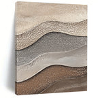 Multi - colored Wavy Textures Abstract Painting with Earthy Tones GAB0071