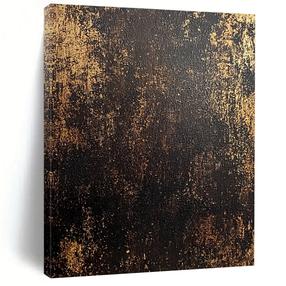 Black and Gold Textured Abstract Painting with Regal Mystery WINK102