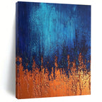 Blue and Orange Abstract Painting for Contemporary Office Break Rooms GAB1182