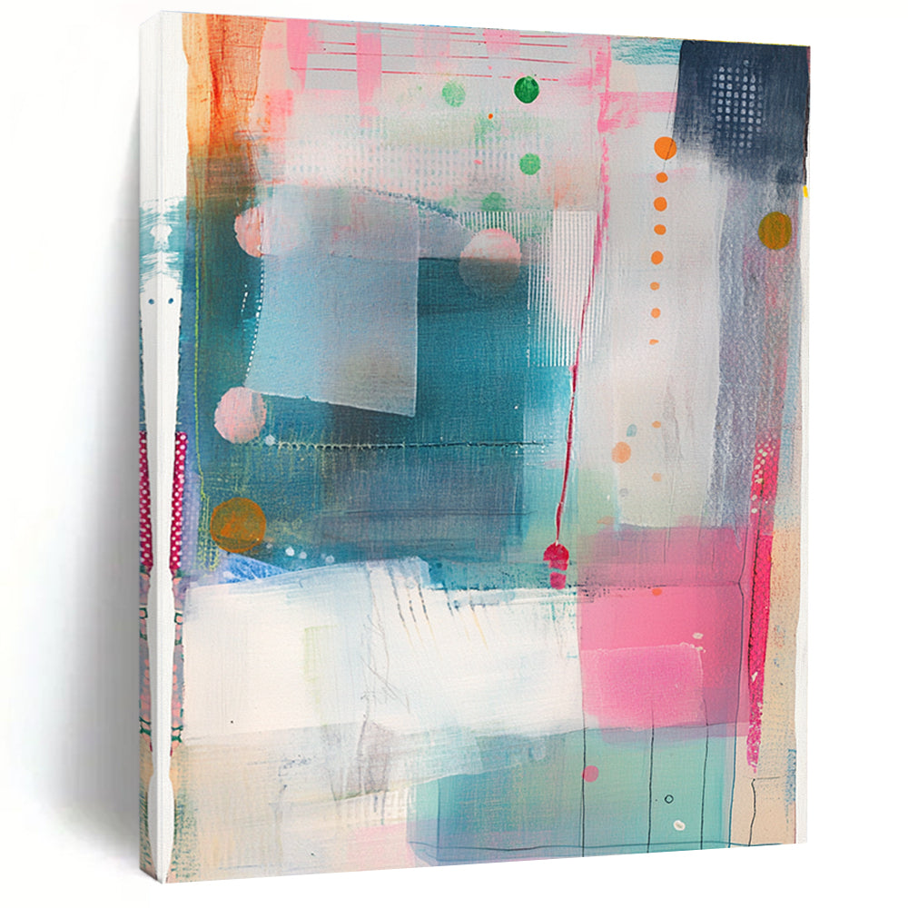 Bright Geometric Mix Modern Graphic Abstract Painting GAB0243