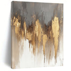 Gold - Dripped Gray Abstract Painting with Subtle Luxury WINK325