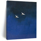 Two Cranes in Blue Sky Abstract Painting for Zen - Inspired Spaces HENG481