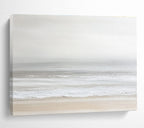 Monochrome Beach Landscape  Serene Coastal Calm ABS095