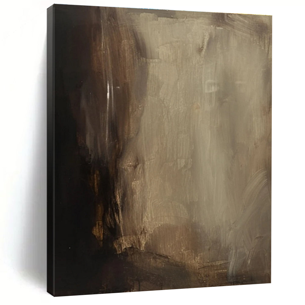 Dark Earth - Toned Abstract Painting for Industrial - Style Lounges HENG511