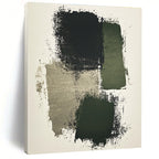 Dark Green and Gray Brushstrokes Abstract Painting with Moody Textures WINK265