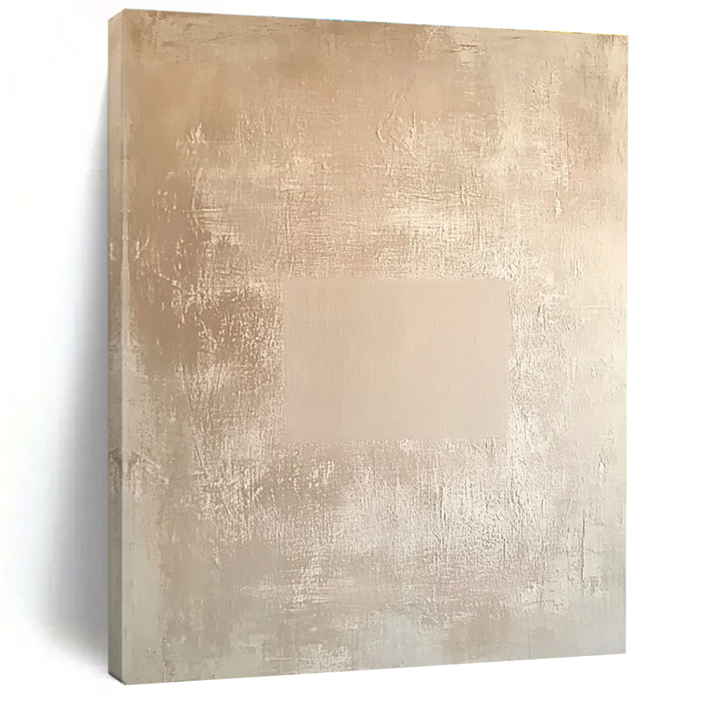 Beige Textured Minimalism Abstract Painting with Subtle Sophistication WINK085
