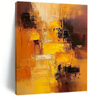 Warm Color Blocks Abstract Painting for Cozy Living Spaces GAB1080