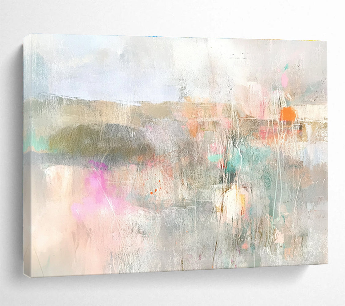 Soft Tones Landscape Abstract Painting with Dreamy, Ethereal Ambiance ABS468