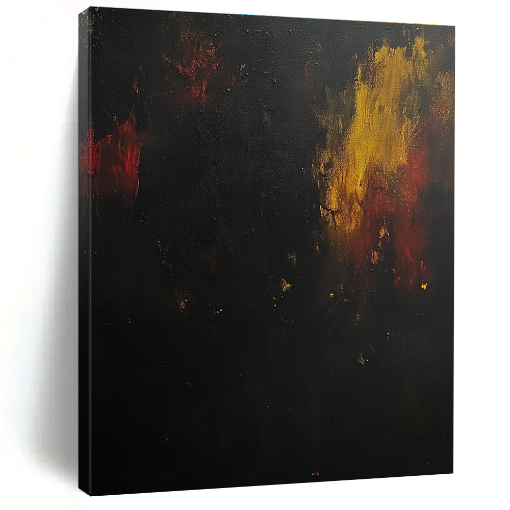 Dark Abstract Flames Painting with Mysterious Intensity WINK438