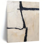 Minimalist Black and White Abstract Painting for Modern Home Offices HENG452