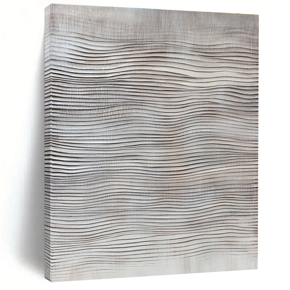Light Grey Waves Subtle Abstract Painting for Sophisticated Spaces GAB1486