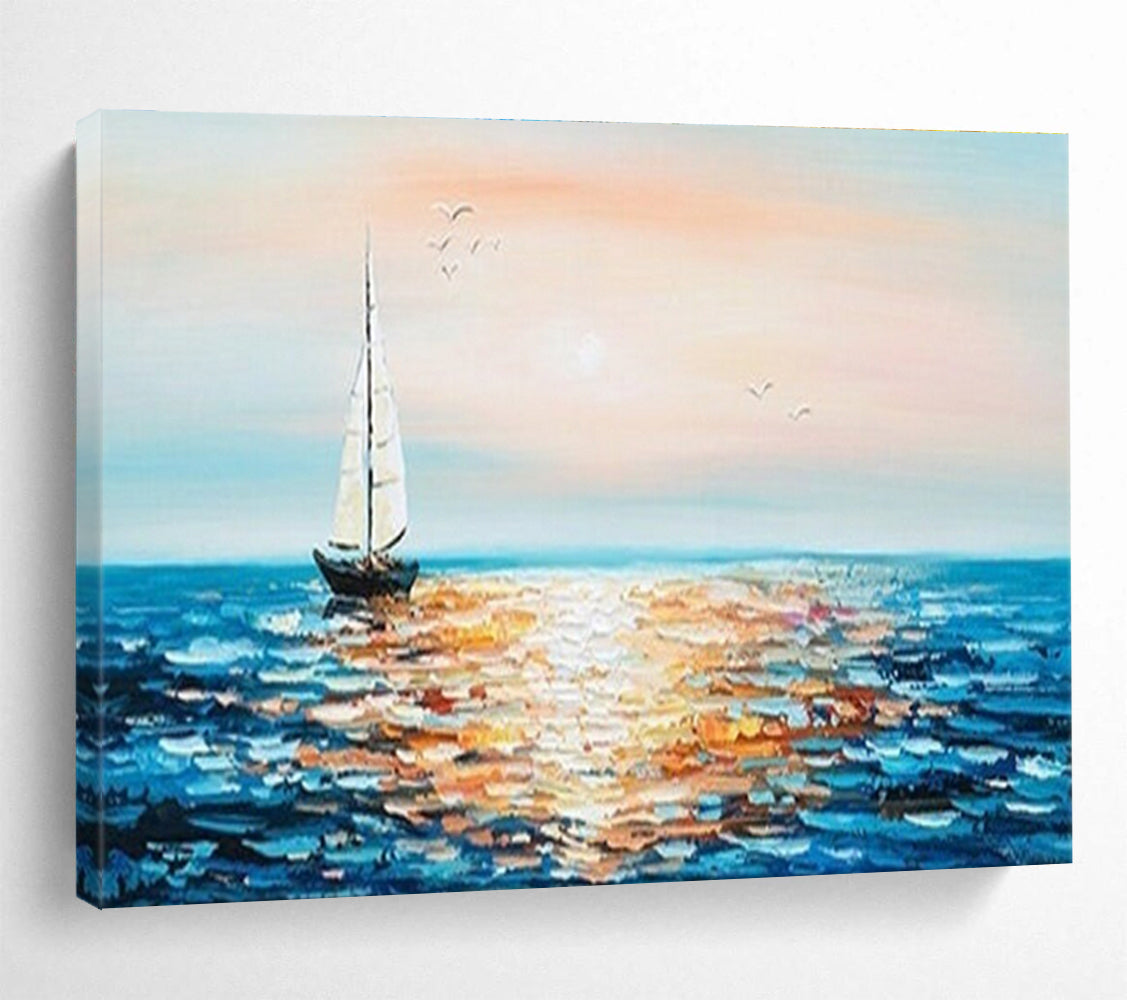 Calm Sailing Abstract Painting for Relaxation Lounges YHT188