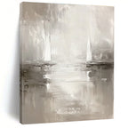 Monochrome Sailboat Abstract Painting for Serene Study Nooks GAB0822