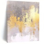 Gray - Gold Abstract Splatter Painting with Edgy Glamour WINK419