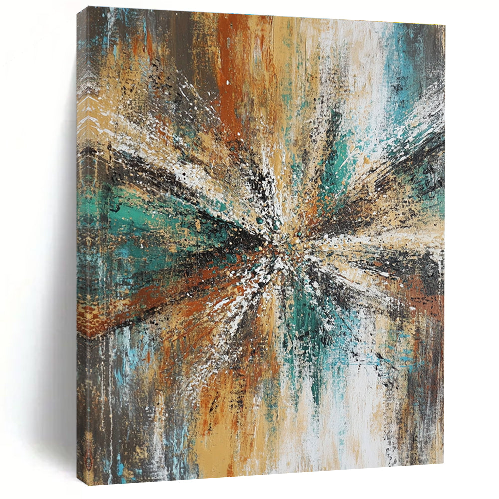 Explosive Color Abstract Painting with Textured Energy WINK818