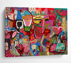 Pink - Hued Abstract Painting for Fashion - Forward Retail Spaces YHT239
