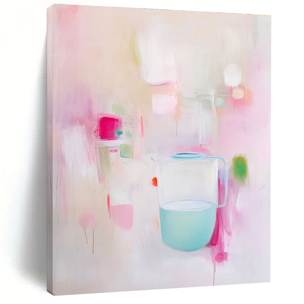 Pastel Pitcher Still Life Soft - Hued Abstract Painting GAB0357