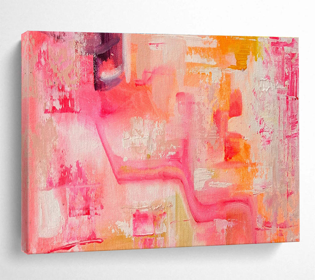 Pink and Orange Abstract Flow Painting for Feminine Boutiques YHT360