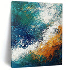 Textured Blue and Orange Abstract Painting for Artistic Living Rooms GAB0784