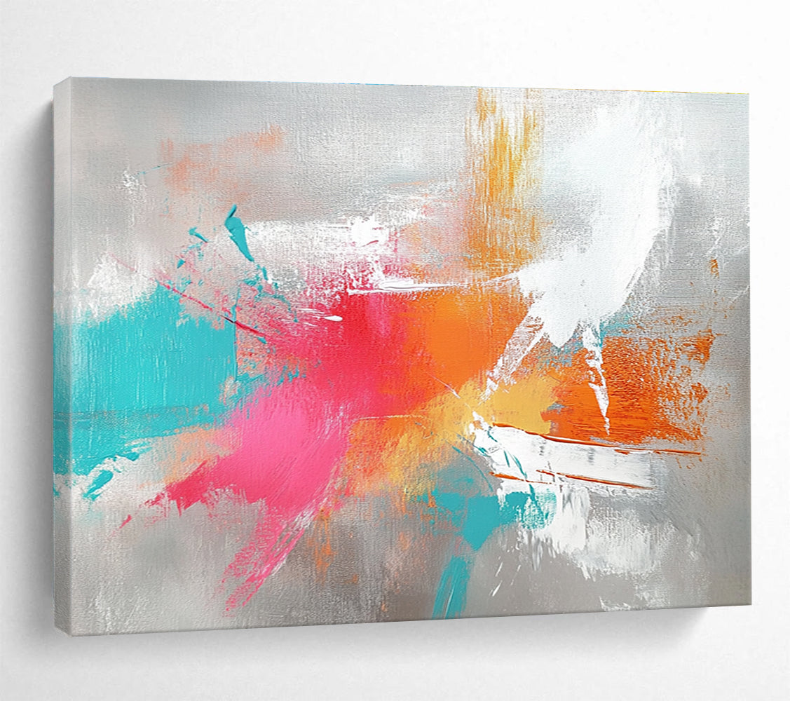 Gray Background Color Splash Abstract Painting ABS307