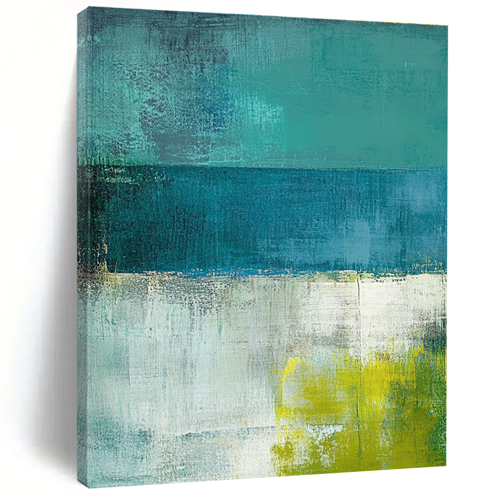 Blue Green Yellow Abstract Painting with Nature - Inspired Calm WINK549