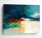 Vibrant Abstract Landscape Painting with Bold Color Blocks and Dripping Paint ABS247