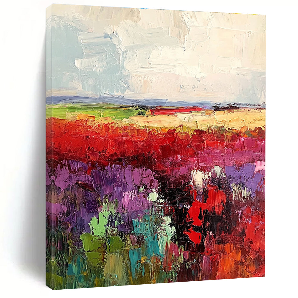 Colorful Fields Abstract - Lively Landscape Art GAB0544