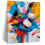 Colorful Abstract Blooms Painting for Vibrant Kitchens GAB0757