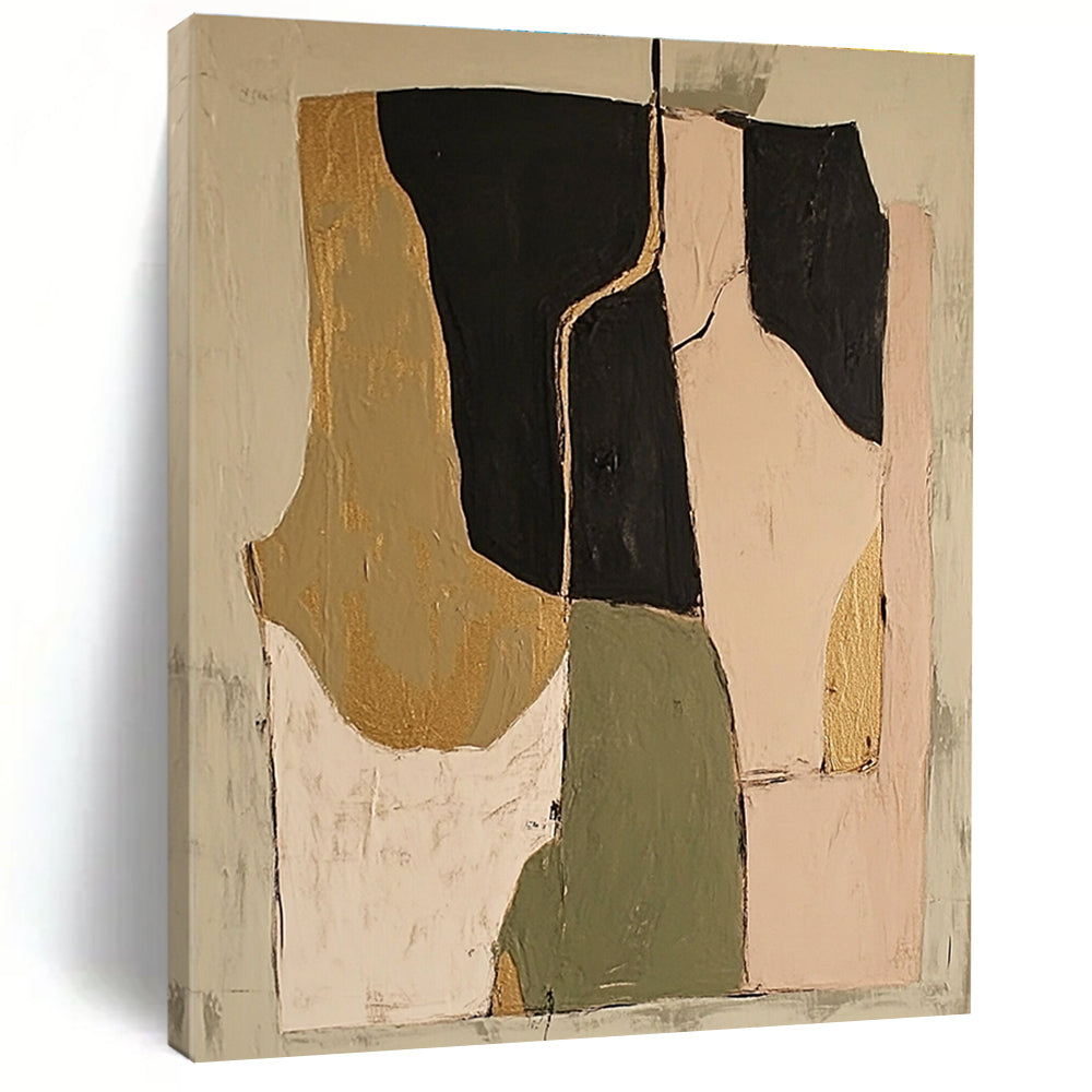 Gold - Accented Abstract Painting for Luxury - Styled Home Offices GAB0969