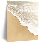 Sandy Beach with White Waves Abstract Painting with Coastal Charm GAB0077