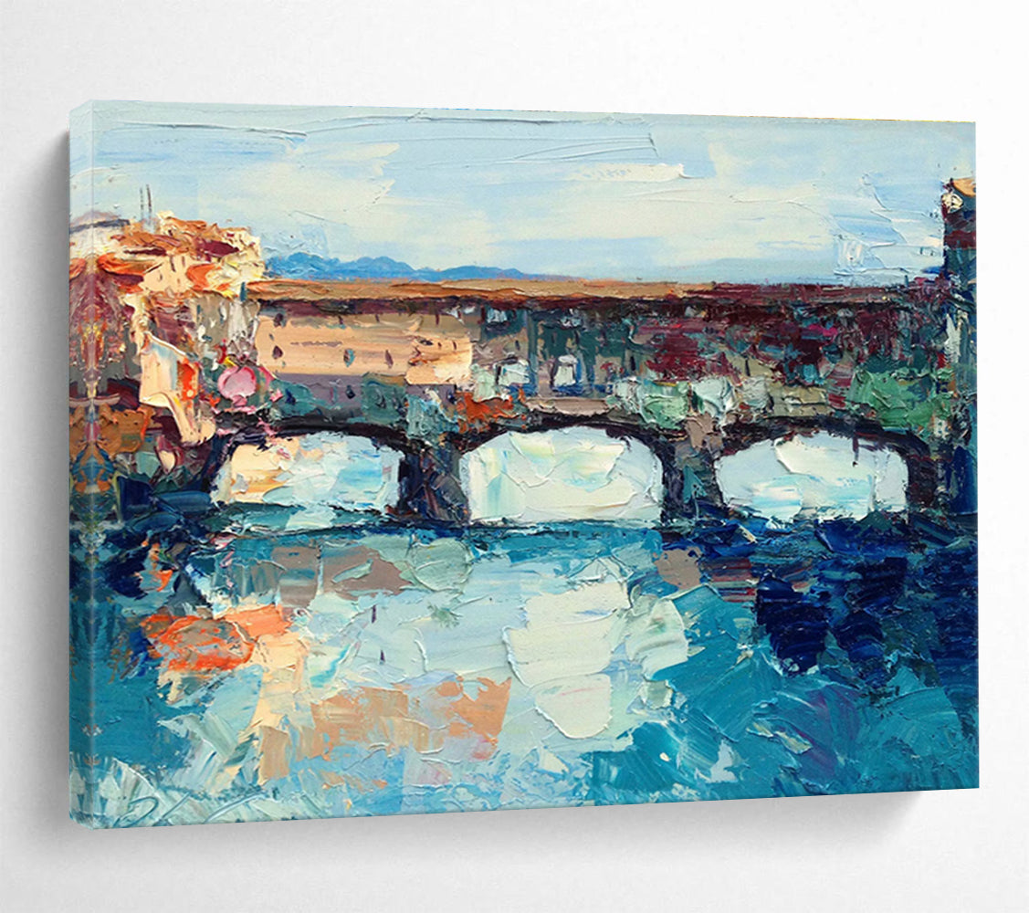 Ancient Bridge Abstract Painting for European - Style Restaurants YHT430