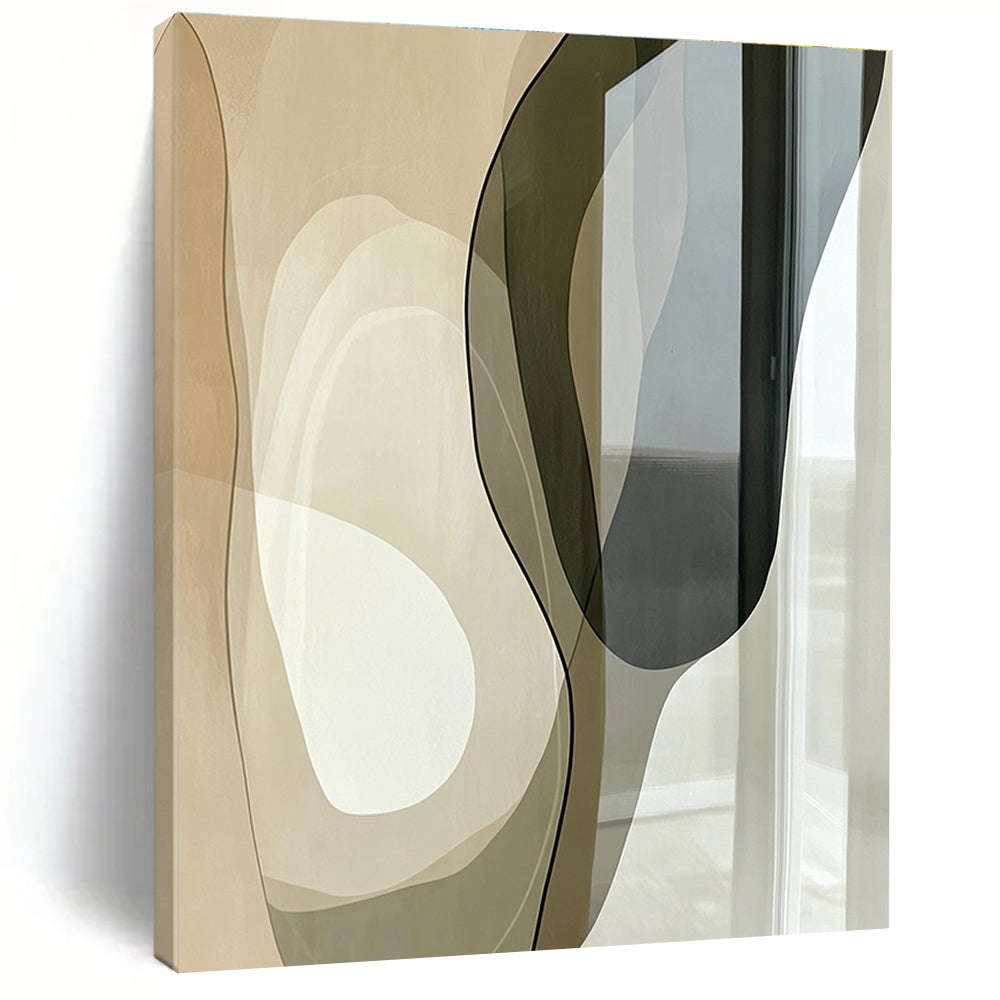 Translucent Curved Shapes Abstract Painting with Elegant Flow WINK045