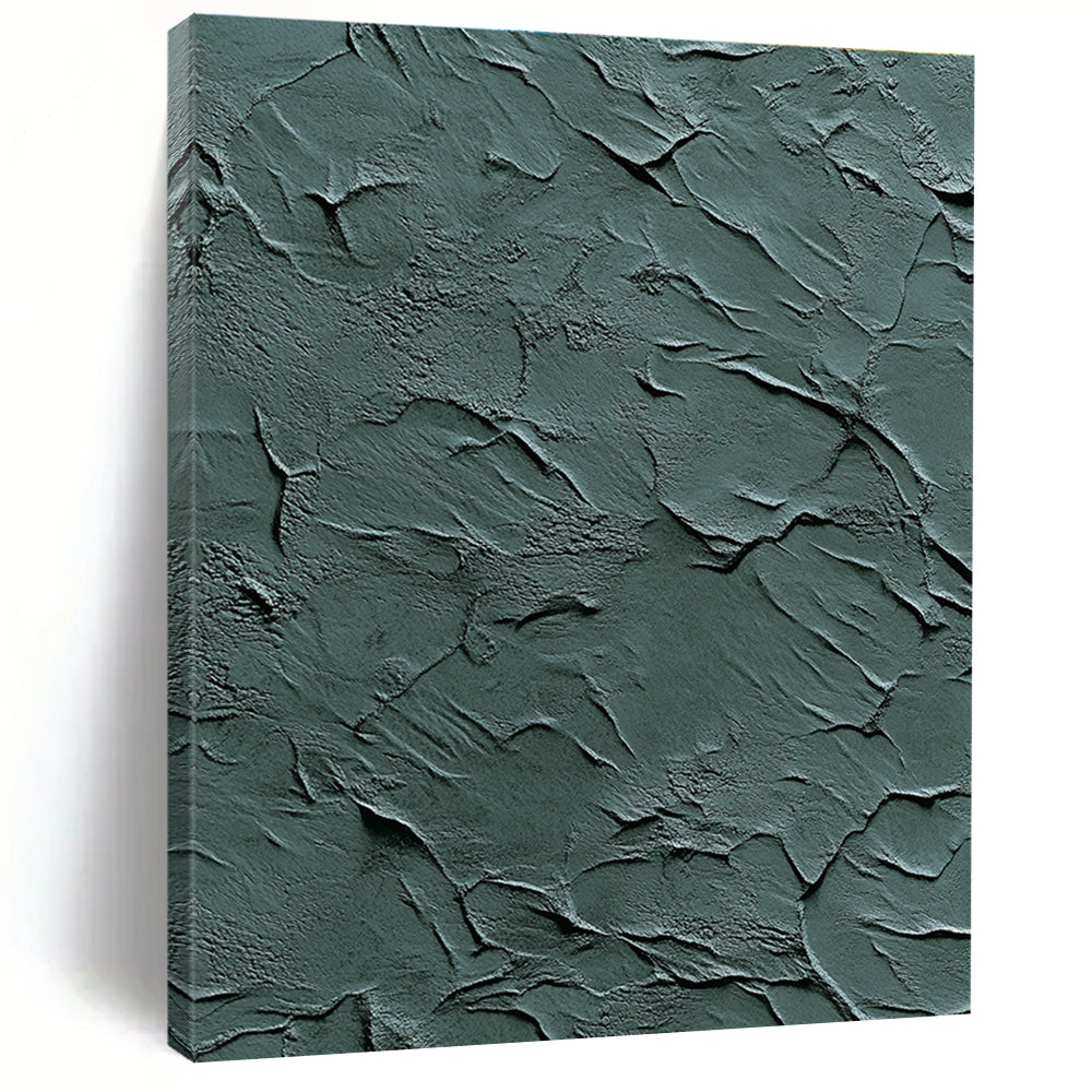 Green Textured Surface Abstract Painting with Natural Roughness WINK090