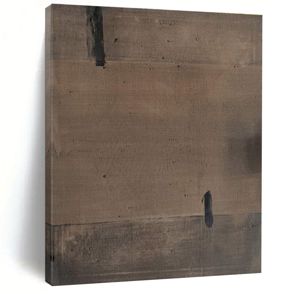 Brown Minimalist Abstract Painting for Serene Meditation Spaces HENG516