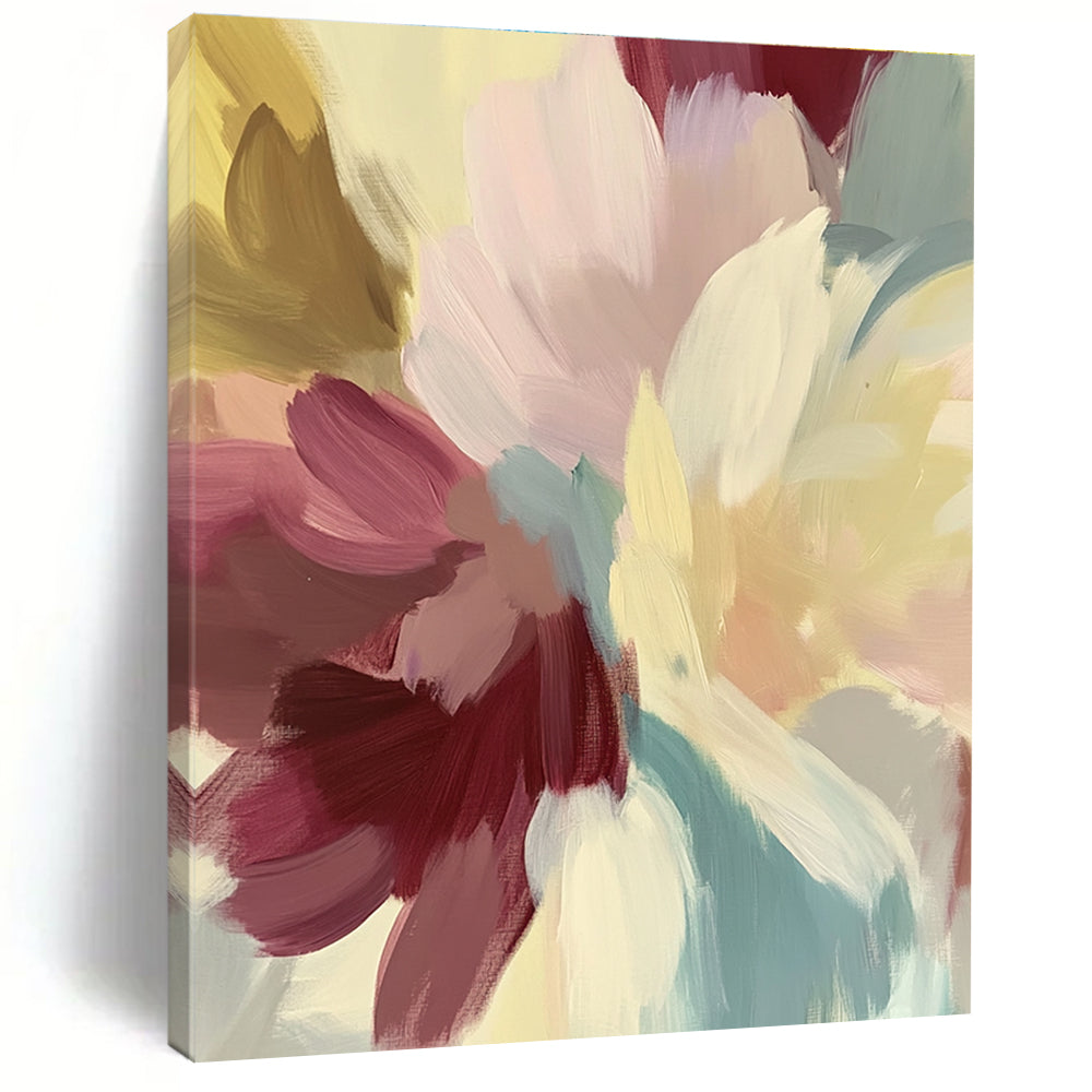 Colorful Abstract Flowers Painting with Cheerful Blooms WINK413