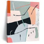 Pastel Geometric Abstract Painting for Scandinavian - Inspired Nurseries GAB1156